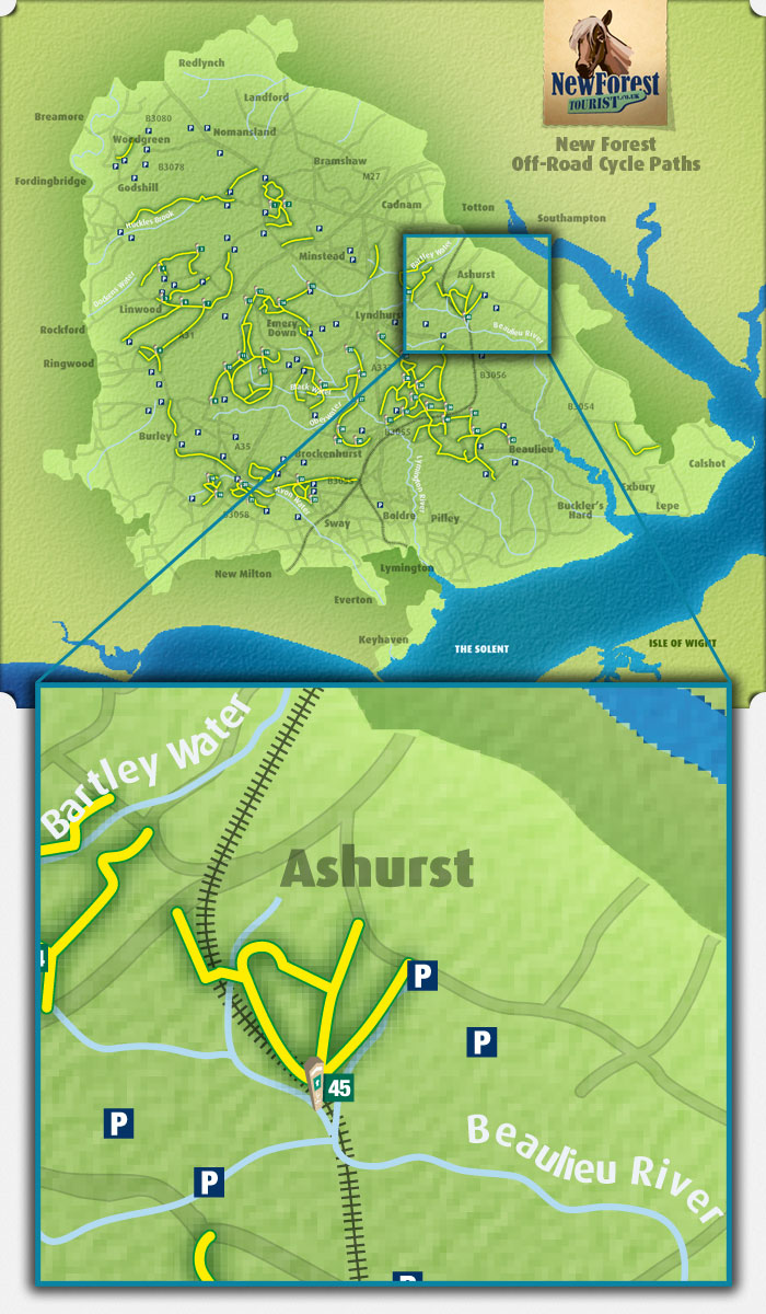 Cycle paths near Ashurst, New Forest