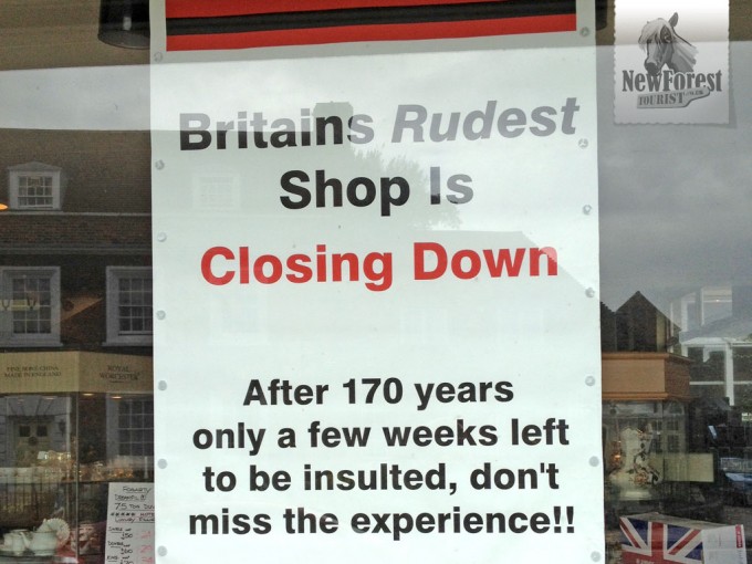 Britain's Rudest Shop is Closing