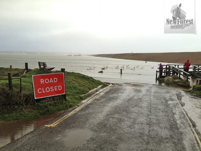 Road closed at Hurst Spit