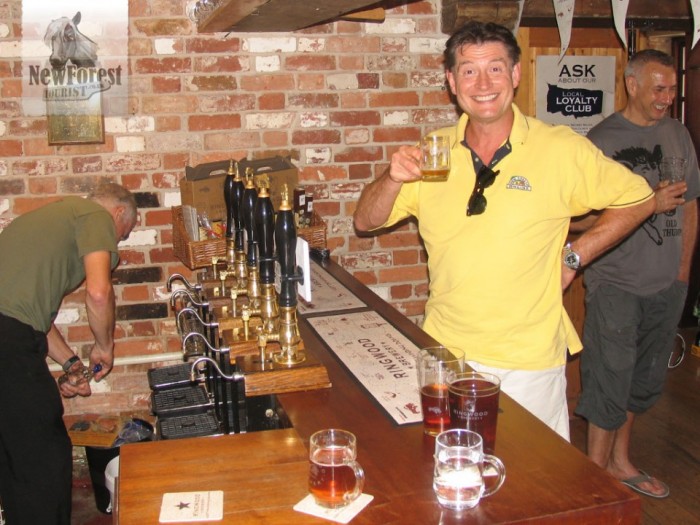 An extremely pleased Mark Allen of NFOL at the Ringwood Brewery bar.