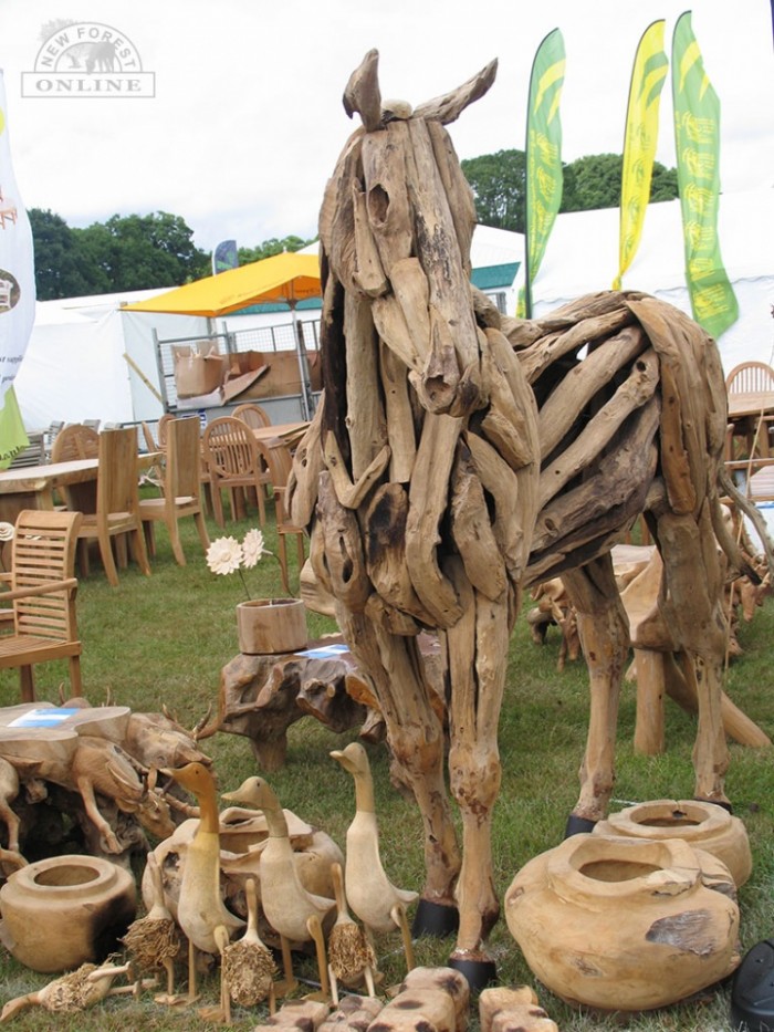 Weird and wonderful wooden horse sculpture.
