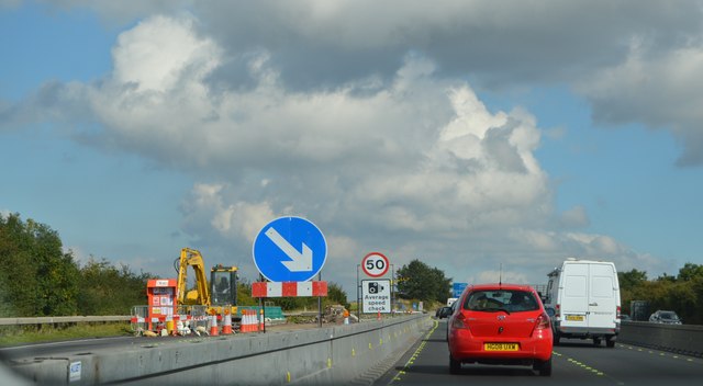 Roadworks, M3 - geograph.org.uk - 4784771.jpg
